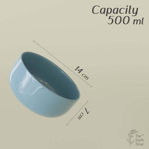 Solid Sky Blue Ceramic Bowl Set Of 2 - The Earth Store - Bowl